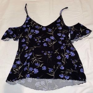 Black and blue/purple floral American Eagle Blouse